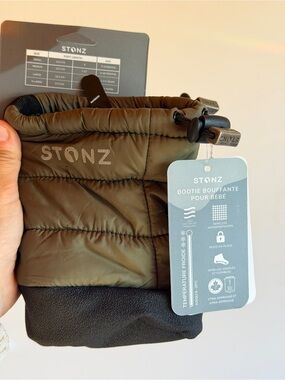 Stonz Olive Green Baby Puffer Booties Size Small